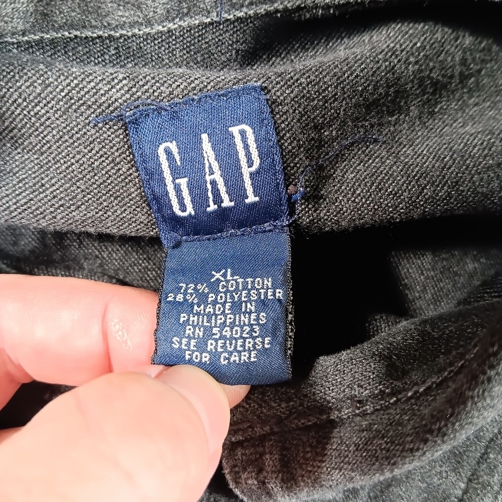Vintage Gap Shirt Womens XL Black Denim Snap Button Western Cowgirl Y2K - Picture 2 of 11